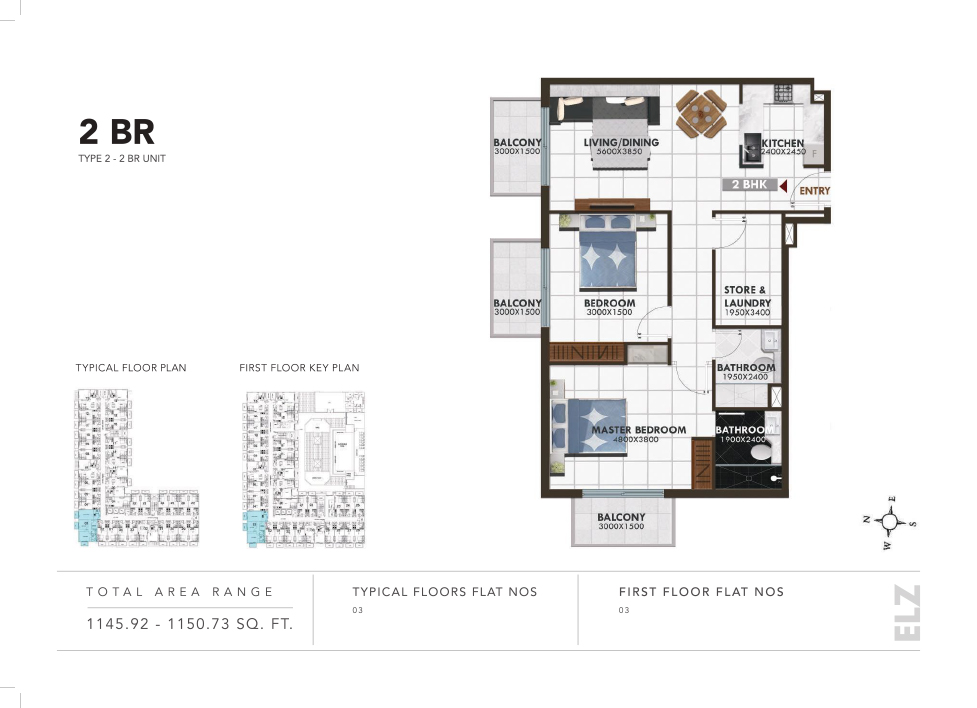 ELZ Residence by Danube Properties at Arjan - Floor Plan