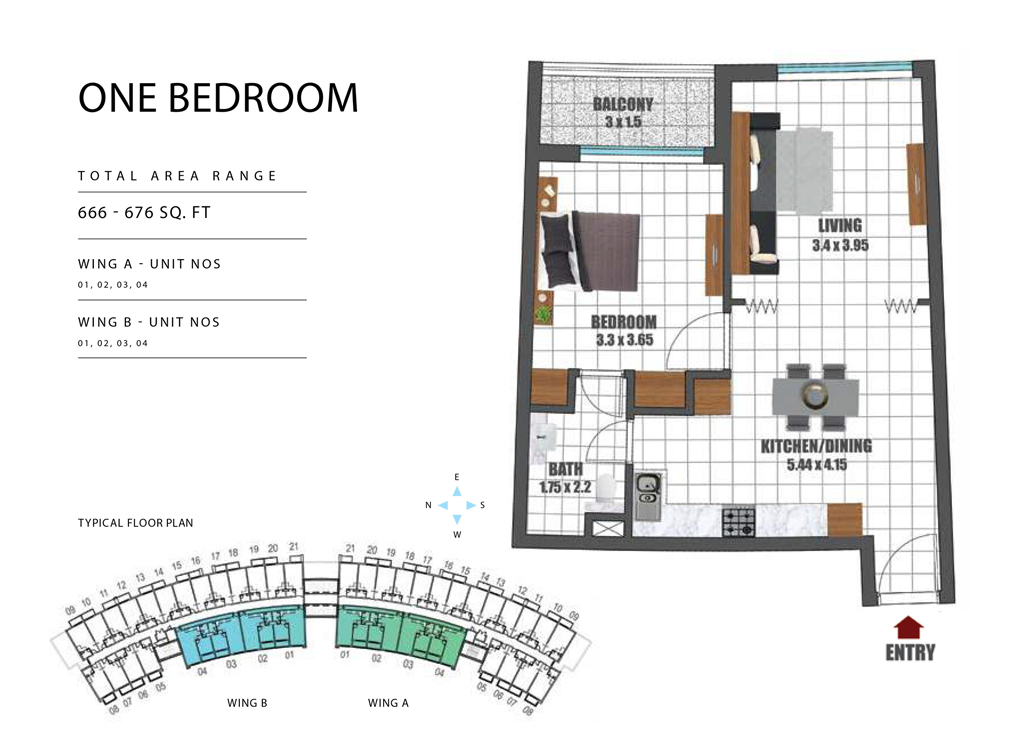 Wavez Residence by Danube Properties - Floor Plan